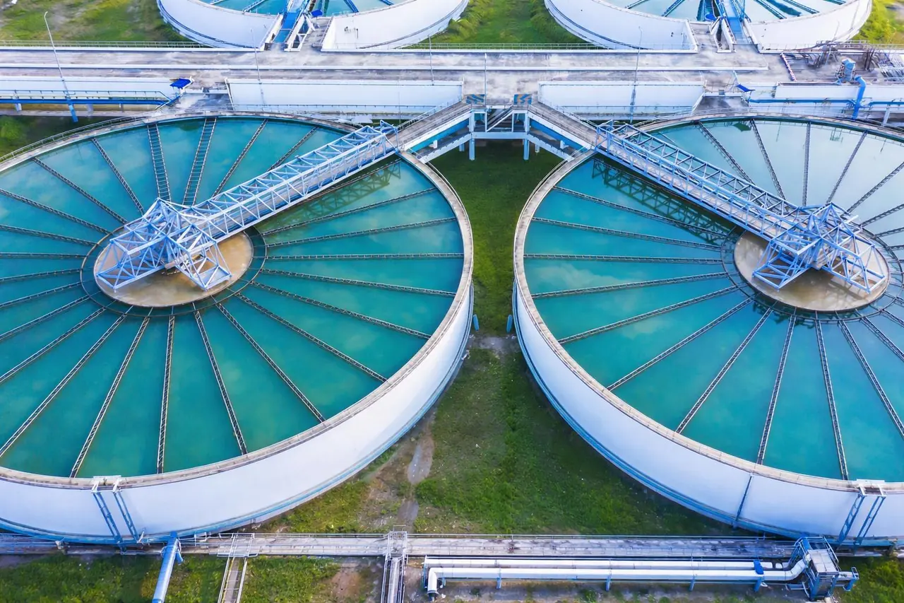 نمای هوایی واحد تصفیه آب صنعتی